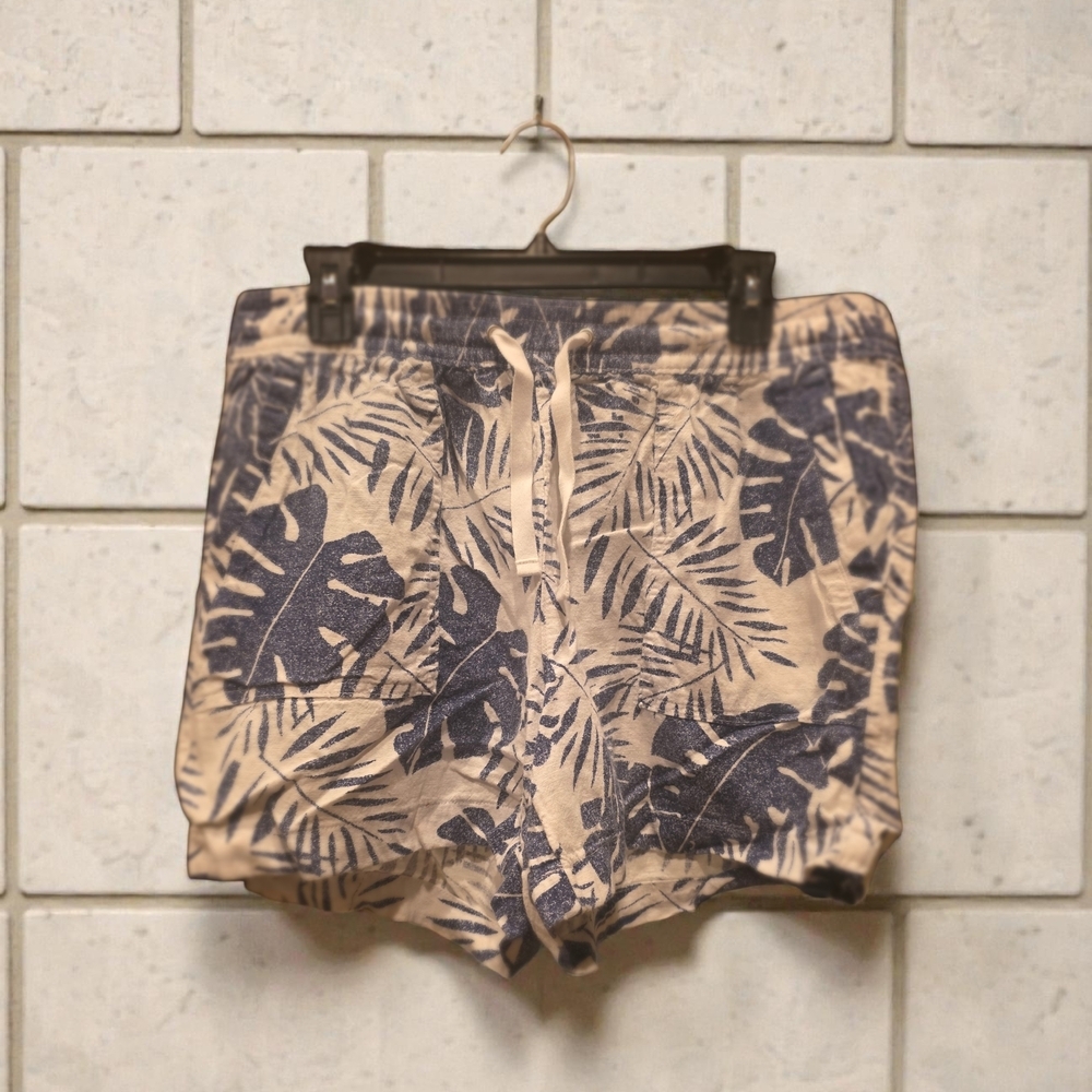 Nautica Tropical Blue Leaf Print Women's Shorts Size Large - Picture 2 of 6